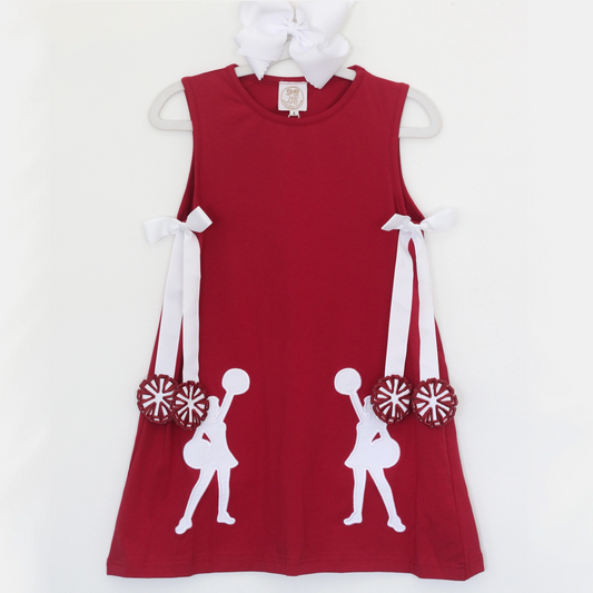 MAROON POM POM DRESS