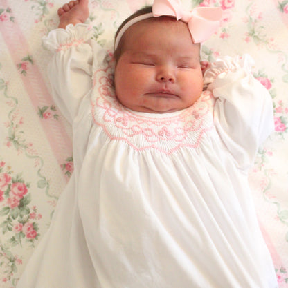 Smocked Bows Day Gown