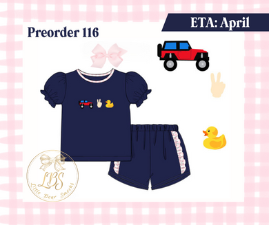 PO116 GIRLS JEEP DUCKIES SHORT SET