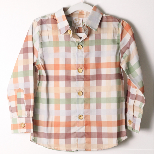 BOYS FALL PLAID BUTTON UP