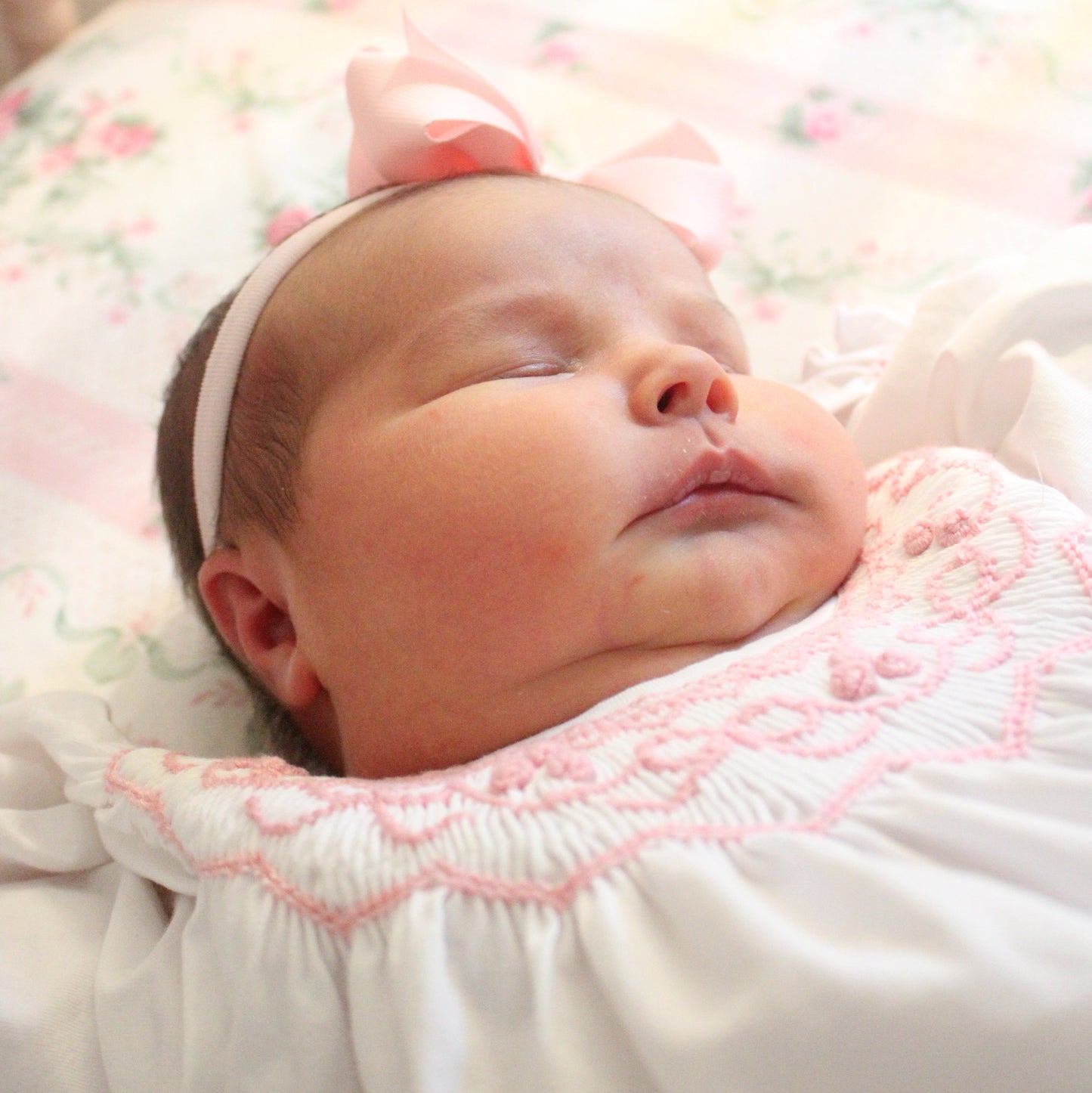 Smocked Bows Day Gown