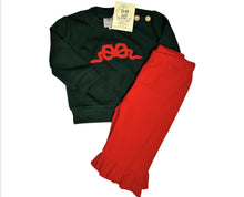 Load image into Gallery viewer, CROCHET BOW SWEATER WITH RED CORD PANTS