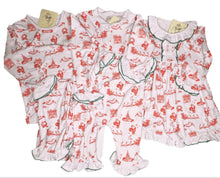 Load image into Gallery viewer, GIRLS SANTA TOILE ZIP UP LOUNGEWEAR **LAST ONE-size 24M**