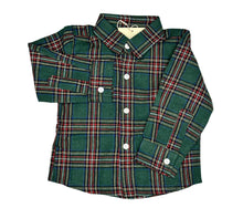 Load image into Gallery viewer, GREEN PLAID BUTTON UP