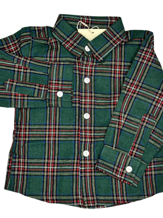 GREEN PLAID BUTTON UP **LAST ONE-size 6**