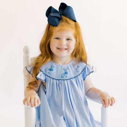 Smocked Chinoiserie Bunnies Dress