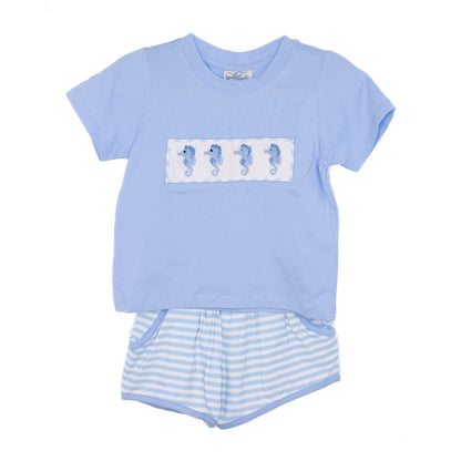 Boys Smocked Seahorses Short Set