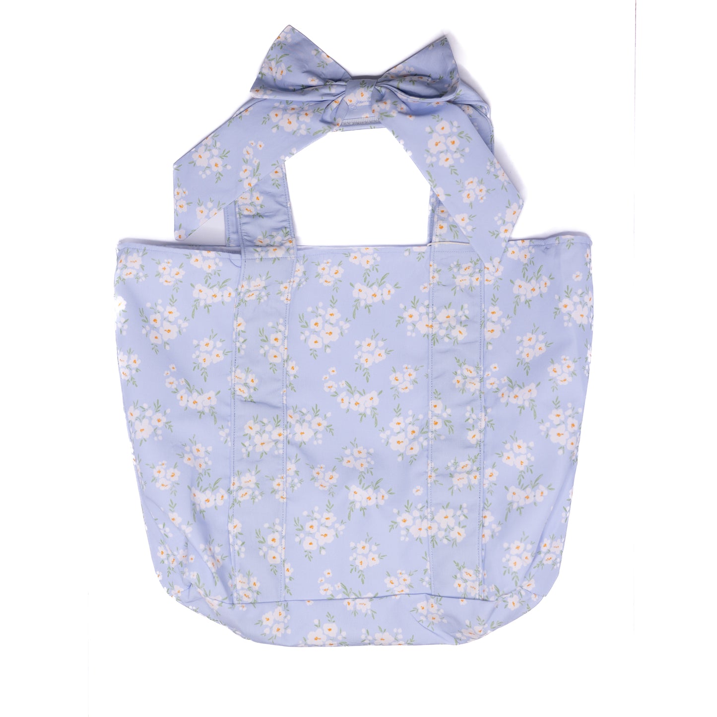 Girls Powder Blue Petals Bow Bag