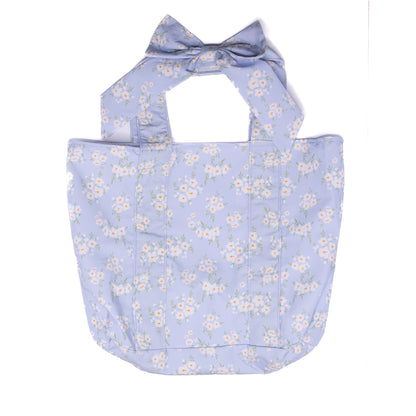 Girls Powder Blue Petals Bow Bag