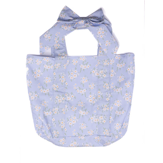 Girls Powder Blue Petals Bow Bag