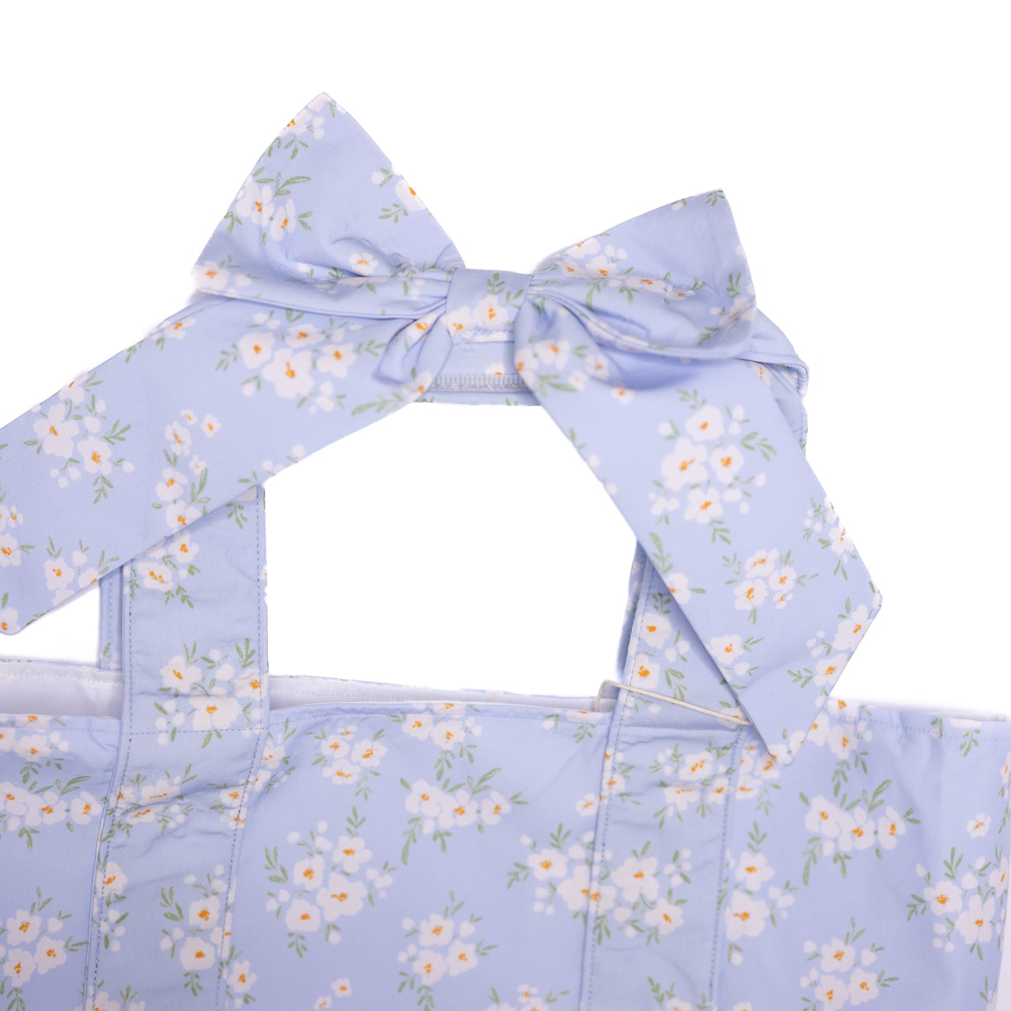 Girls Powder Blue Petals Bow Bag