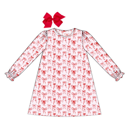 PINK & RED BOWS PLAY DRESS