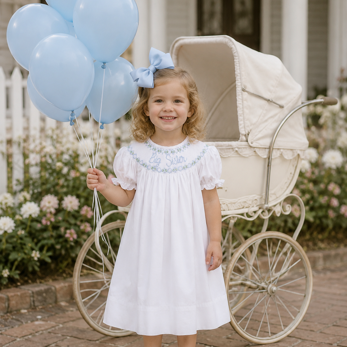 big sister little sister dresses Pink these blue and pink floral details are too cute! Big Sister Little Sister Matching