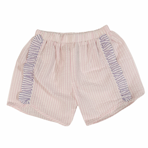 GIRLS PURPLE & PINK SEERSUCKER SHORTS