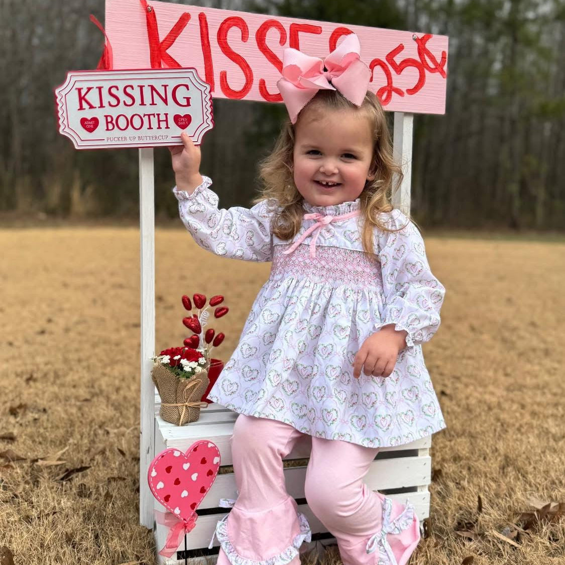 Smocked Sweetheart Ruffle Pant Set