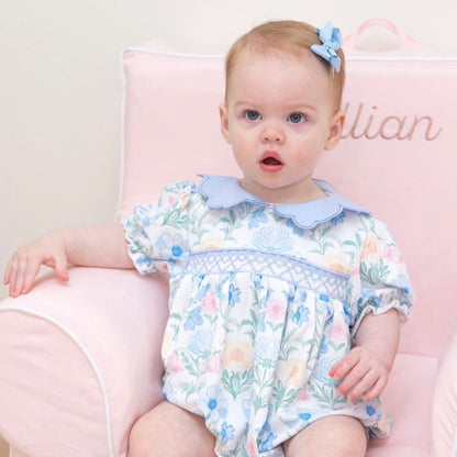 Marjorie Floral Smocked Bubble
