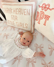 Load image into Gallery viewer, PREORDER- GIRLS PINK &amp; WHITE NAME SMOCKED INFANT GOWN