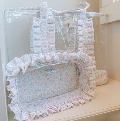 Pastel Floral & Bows Clear Tote