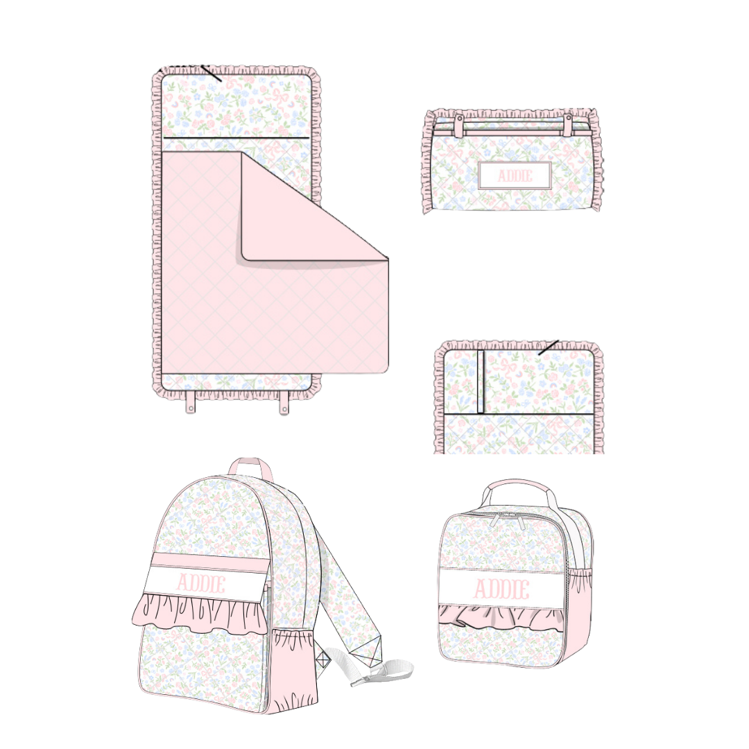 Pastel Floral & Bows Name Smocked BTS Collection