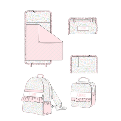 Pastel Floral & Bows Name Smocked BTS Collection