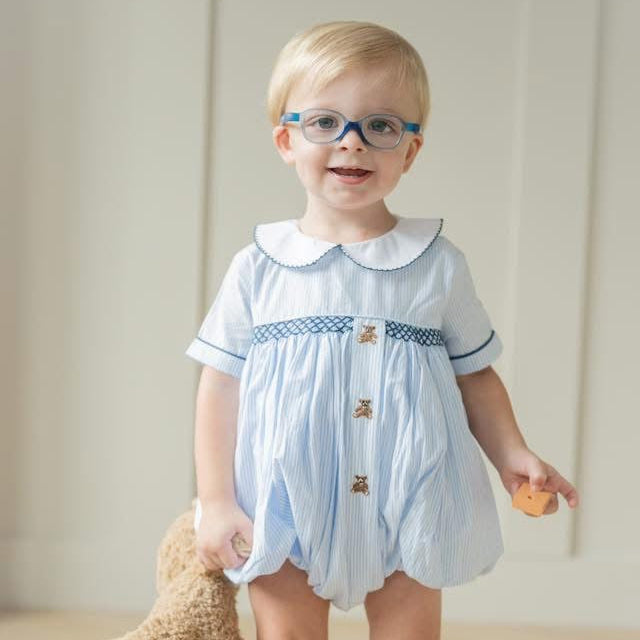 Boys Smocked Teddy Bear Bubble