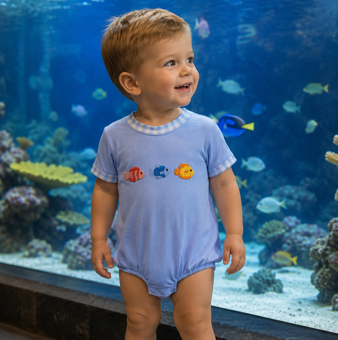Boys French Knot Fishies Bubble