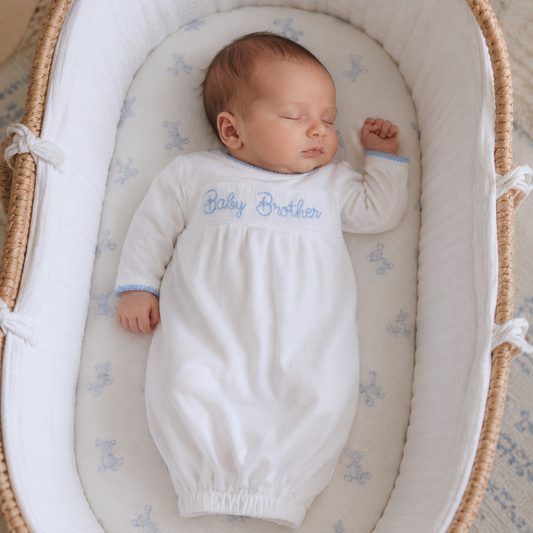 Baby Brother Smocked Gown