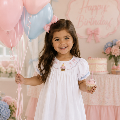 Birthday Bows Smocked Dress