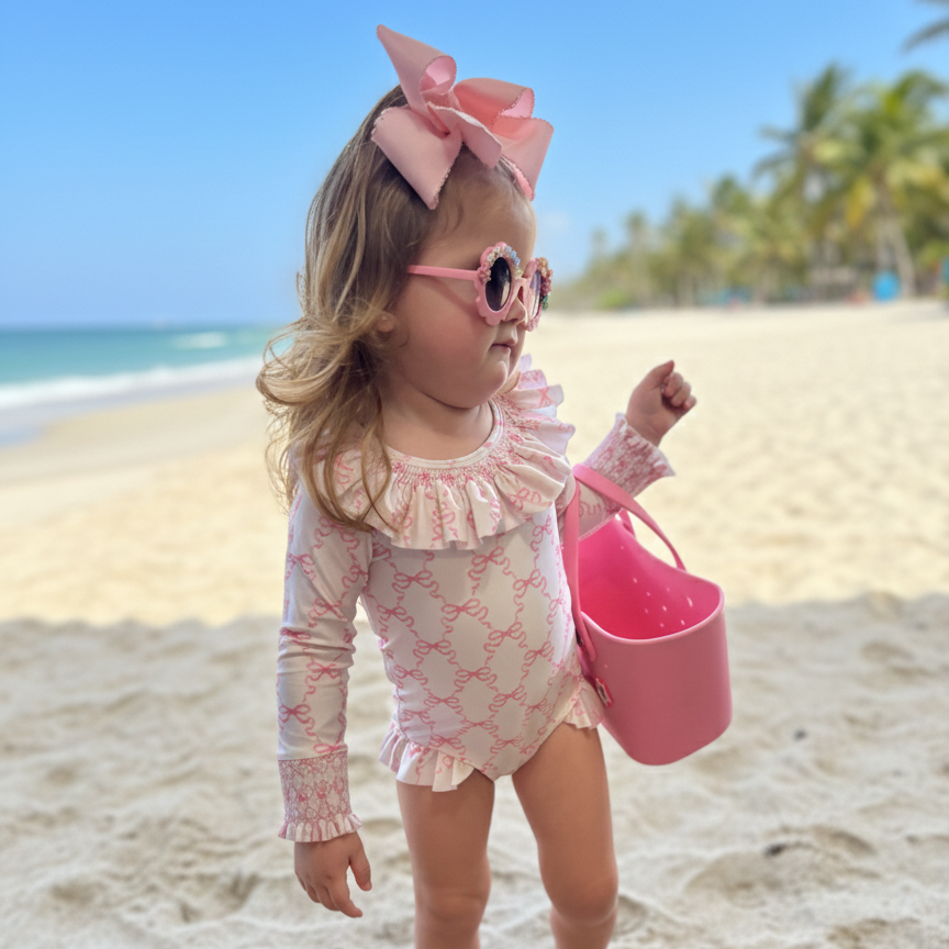 Smocked Bows Rash Guard