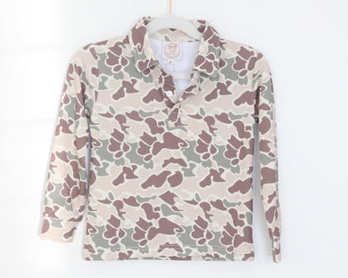 CAMO LONG SLEEVE POLO