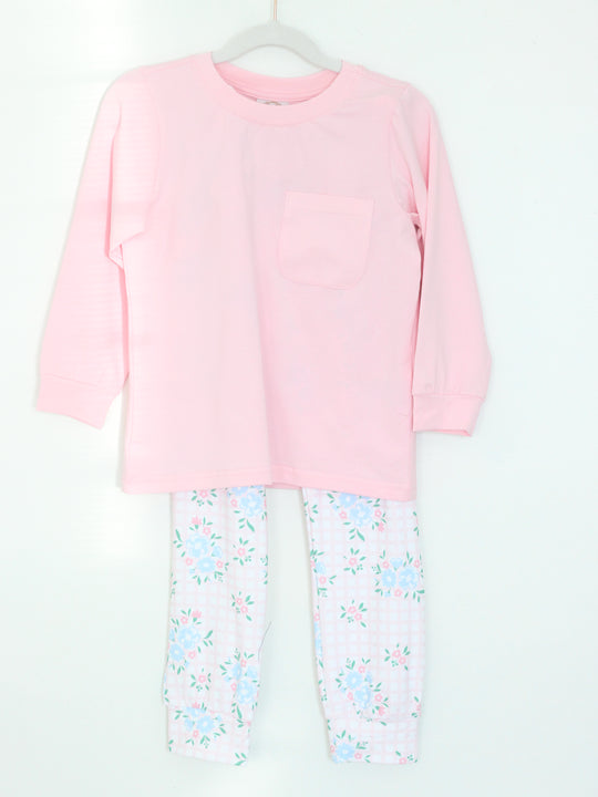 PINK WINDOWPANE JOGGER SET