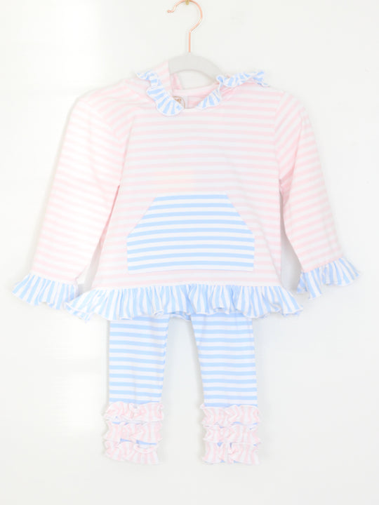 GIRLS COLORBLOCK STRIPED LEGGING SET