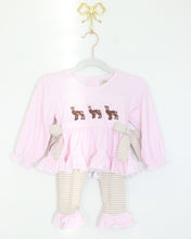 Load image into Gallery viewer, GIRLS FRENCH KNOT DEER LEGGING SET