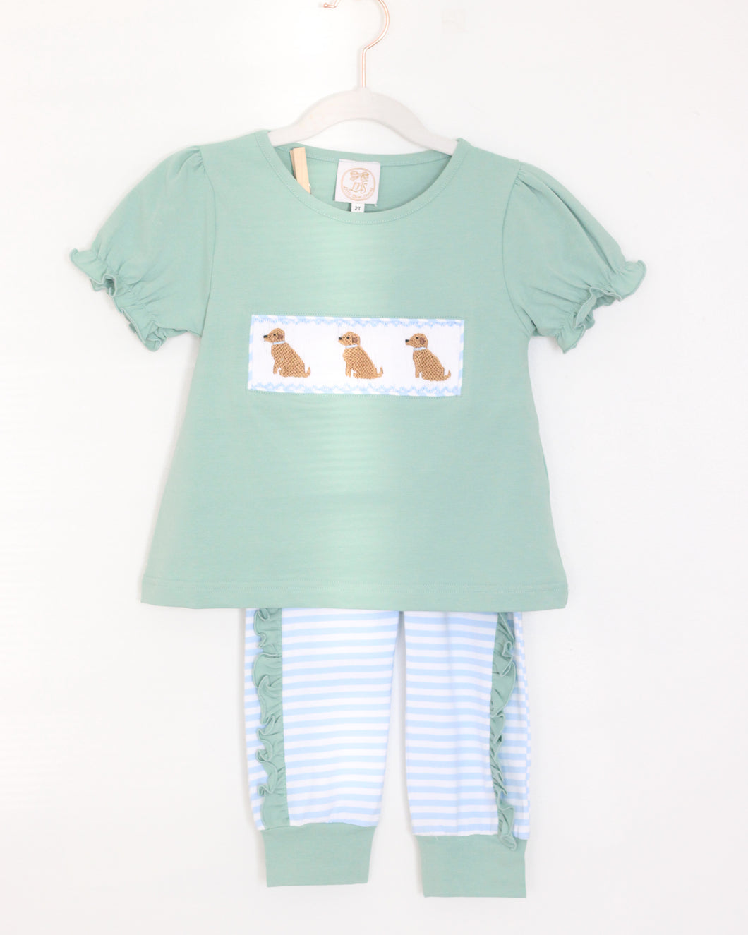 GIRLS SMOCKED LABS JOGGER SET