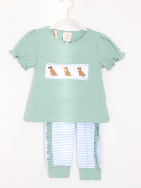 GIRLS SMOCKED LABS JOGGER SET