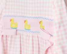 Load image into Gallery viewer, GIRLS SMOCKED DUCKIES ROMPER