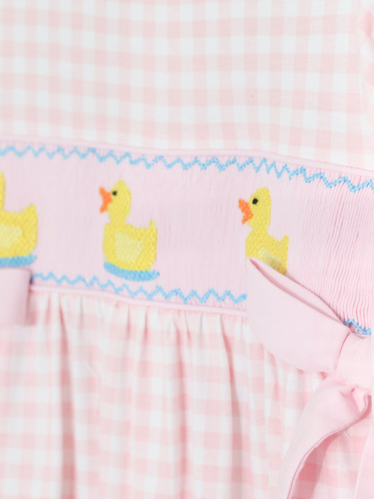 GIRLS SMOCKED DUCKIES ROMPER