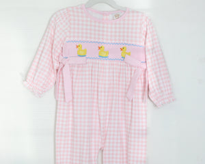 GIRLS SMOCKED DUCKIES ROMPER