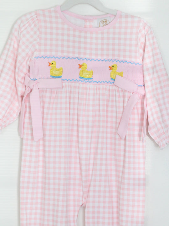 GIRLS SMOCKED DUCKIES ROMPER