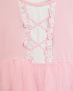 PINK TULLE & LACE LEOTARD