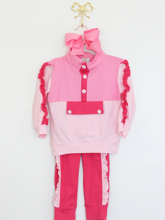 GIRLS COLORBLOCK JOGGER SET