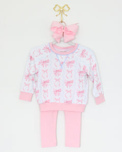 SQUIGGLE BOWS LEGGING SET