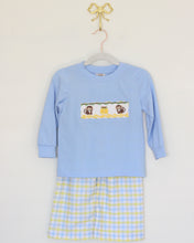 Load image into Gallery viewer, BOYS SMOCKED MONKEYS PANT SET