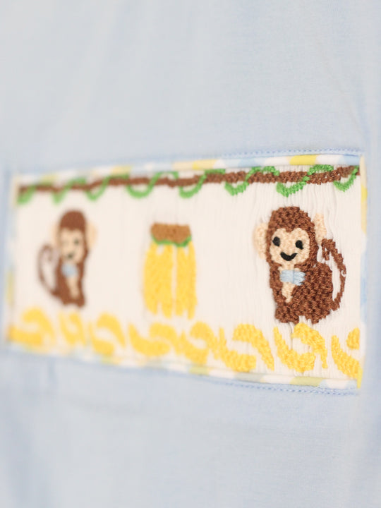 BOYS SMOCKED MONKEYS PANT SET