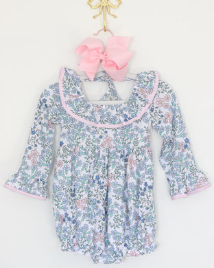 PINK & BLUE FLORAL RUFFLE BUBBLE