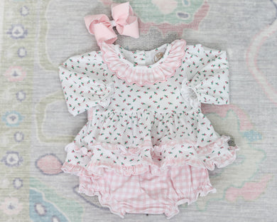 ROSEBUD & GINGHAM DIAPER SET