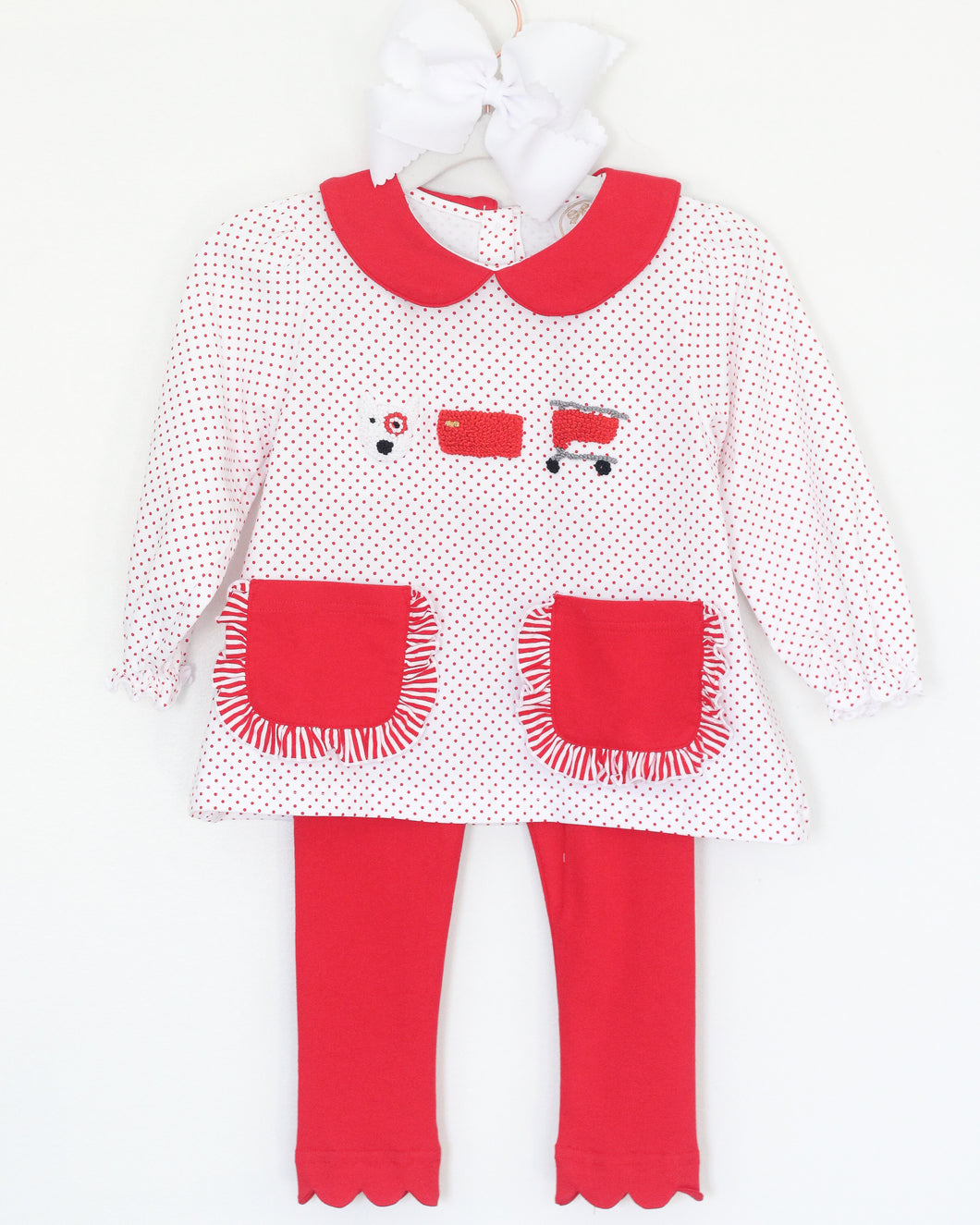 GIRLS FRENCH KNOT SHOPPING LEGGING SET