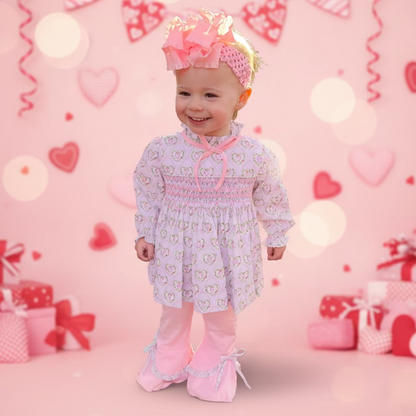 Smocked Sweetheart Ruffle Pant Set