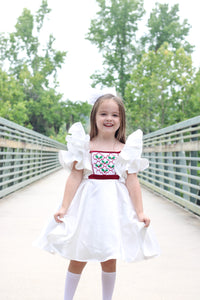 HOLLY SMOCKED TAFFETA DRESS