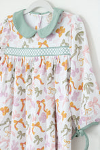 Load image into Gallery viewer, ADDISON&#39;S BOWS GEOMETRIC SMOCKED DRESS